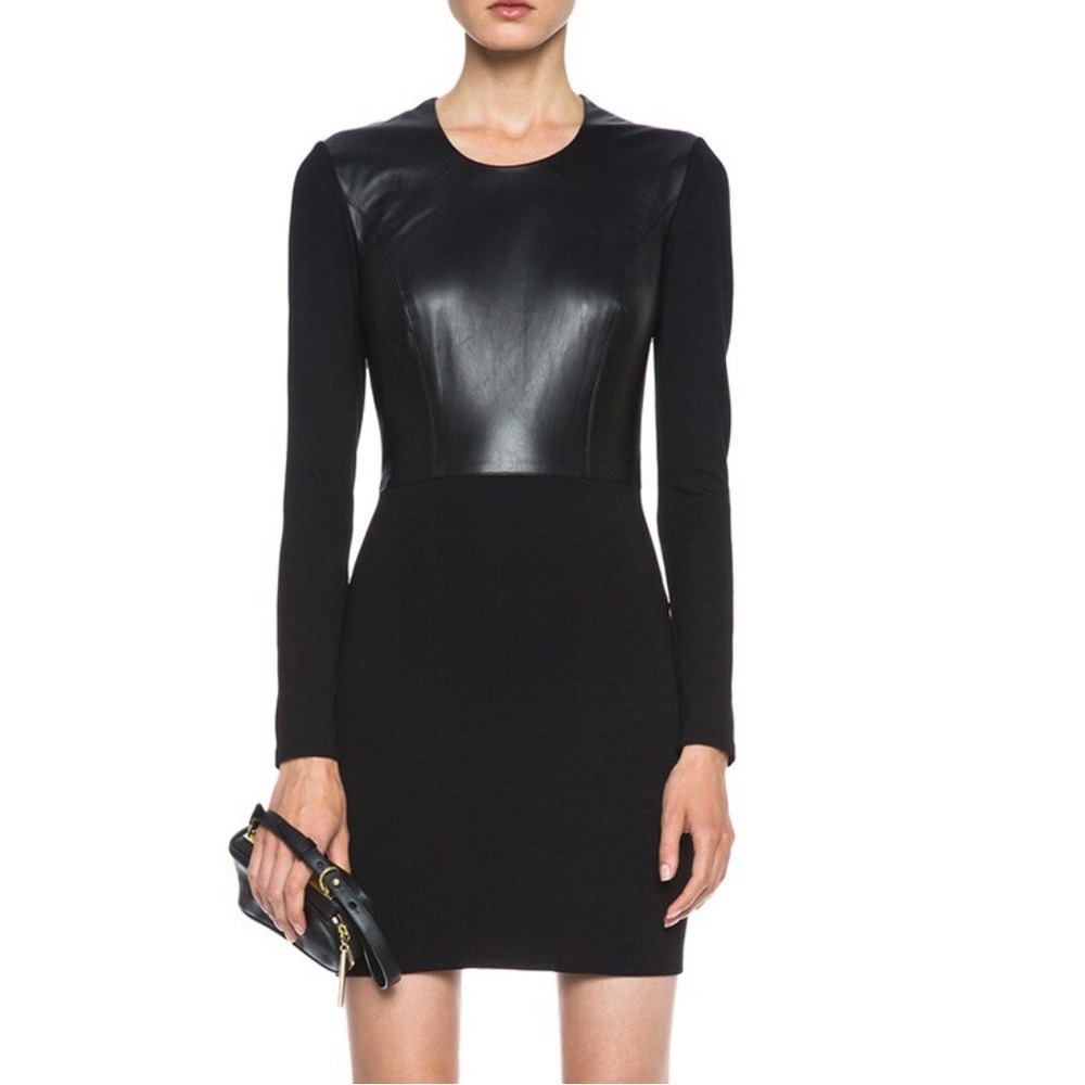 HELMUT LANG Hammer Leather & Jersey Dress
